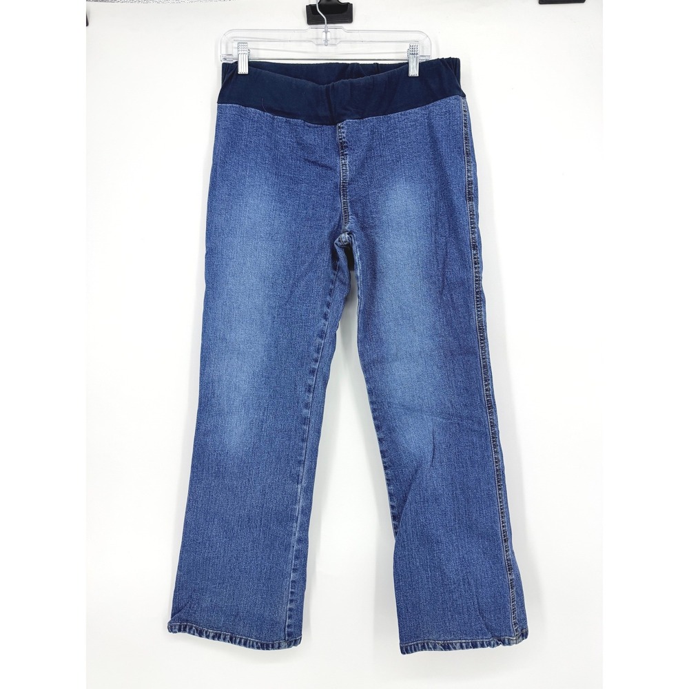 Motherhood Maternity Stretch Blue Jeans Bootcut Medium Wash Elastic Band‎ Size M